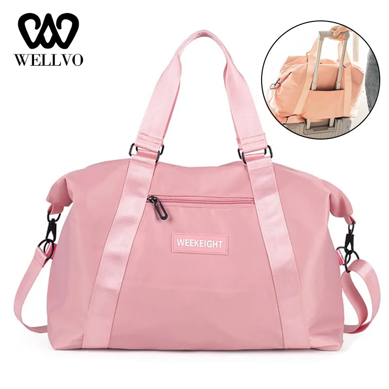 Women's Travel Bag Portable Handbags Lightweight Hand Fitness Large Single Shoulder Waterproof Female Duffle Bags XA307WB | Спорт и