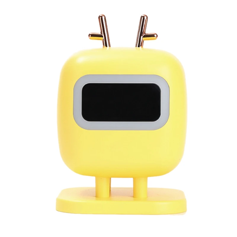 Yellow Night Lamp Alarm Clock LED Display Multifunctional Clock Bedside Children Multifunctional Sleeping Clock - Color: Yellow