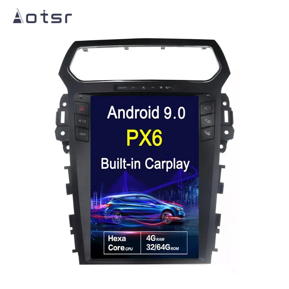 Android 9,0 Tesla стиль 12," вертикальный экран Автомобильный gps навигатор для Ford Explorer 2011- головное устройство мультимедиа радио плеер