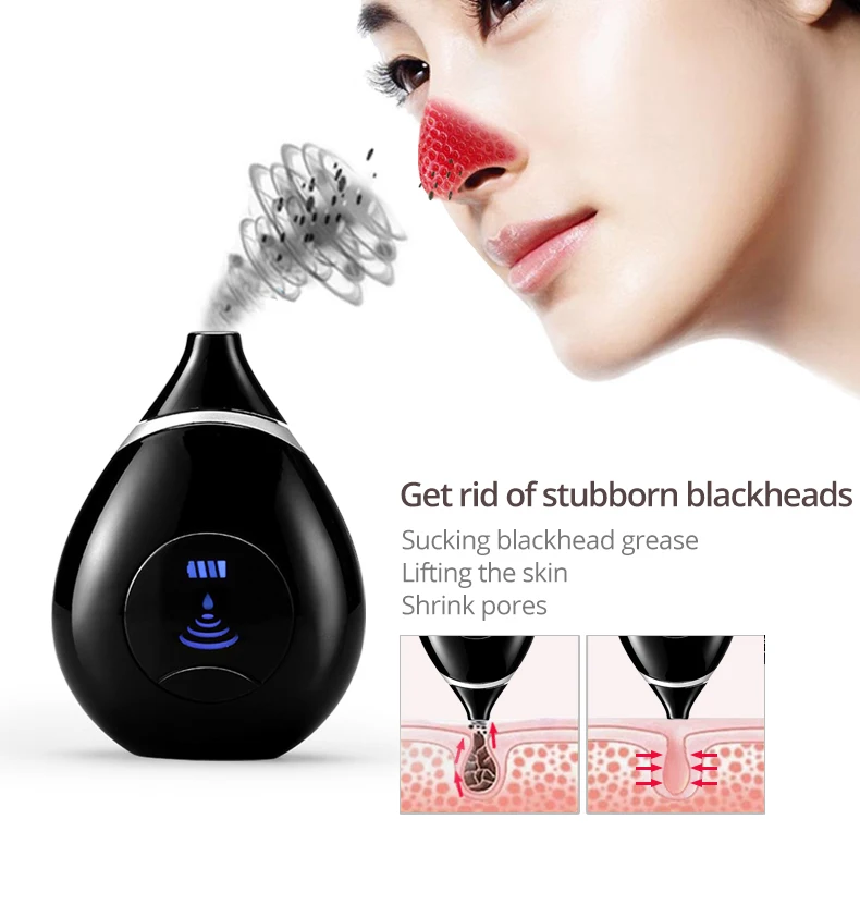 Comprar Cuidado de la piel poro aspiradora Blackhead removedor acné usb recargable vacío Facial succión diamante pelado poro máquina limpia