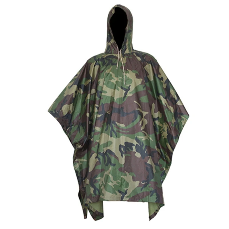 Multifunctional Military Cold Camouflage Raincoat Waterproof Raincoat Men'S And Women'S Camping Fishing Motorcycle Awning - Цвет: B