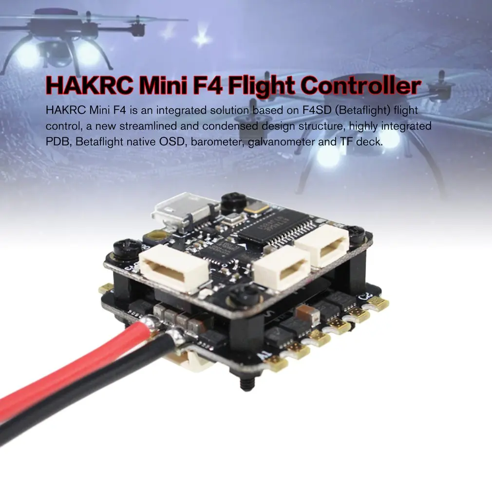 HAKRC мини F4 Flytower Контроллер полета встроенное osd 4 в 1 BLHeli 20A ESC встроенный 5 в 2A Выход BEC для FPV RC Дрон