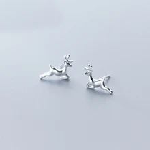 MloveAcc милые серьги-гвоздики в виде оленя серьги из стерлингового серебра 925 пробы для женщин корейские серьги модные украшения