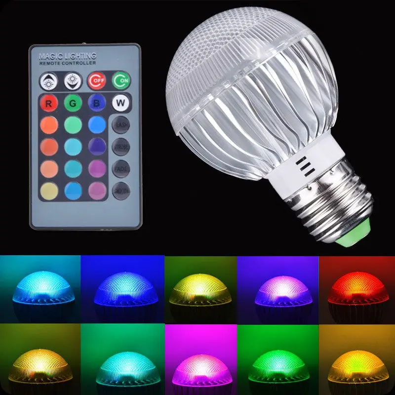 

RGB bulb 10W LED Spotlight Lamp Ball Light Bulb With Remote Control 85-265V
