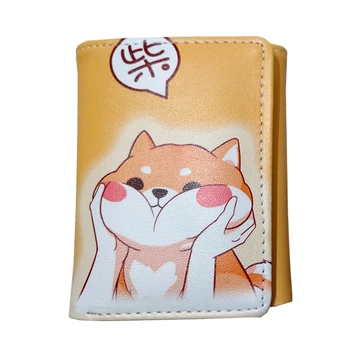 

Fashion Lady Girl Cute Mini Shiba Inu Animal Money Bag Women PU Leather Short Wallet Purse Card Holders Popular