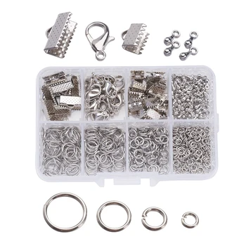 

Drop Chain End Accessories Beading Jump Rings Crafts Jewelry Findings Kit Repair Tool DIY Lobster Clasps Bracelet Electroplating