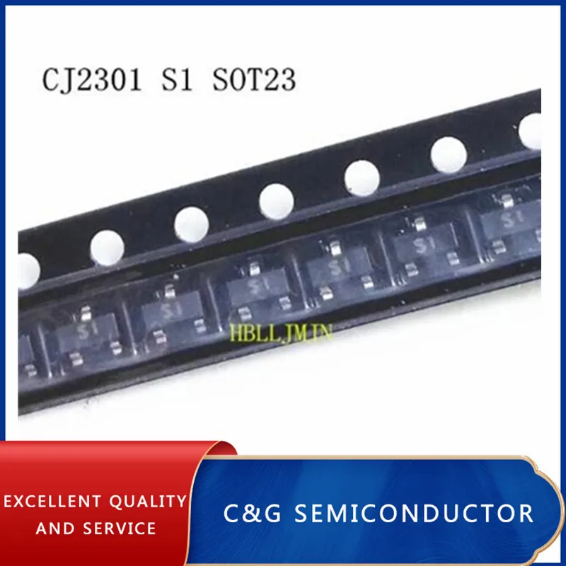 20PCS/100PCS CJ2301 2301 MARKING S1 SOT23-3 P-channel 20V 2.3A MOSFET transistors kit mosfet transistor