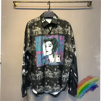 

2020FW CAVEMPT Shirt Woman face ghosthand print Men Women 1:1 High Quality Vintage Do Old Shirt Cav Empt Shirts