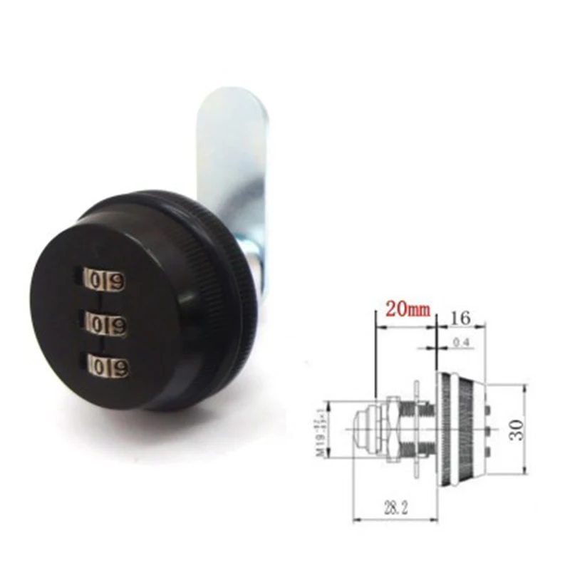 2-Pack Combination Cam Locks - 3-Digit Keyless Security Locks, 20mm Cylinder, Zinc Alloy, For Cabinets, Drawers, Mailboxes, And Furniture