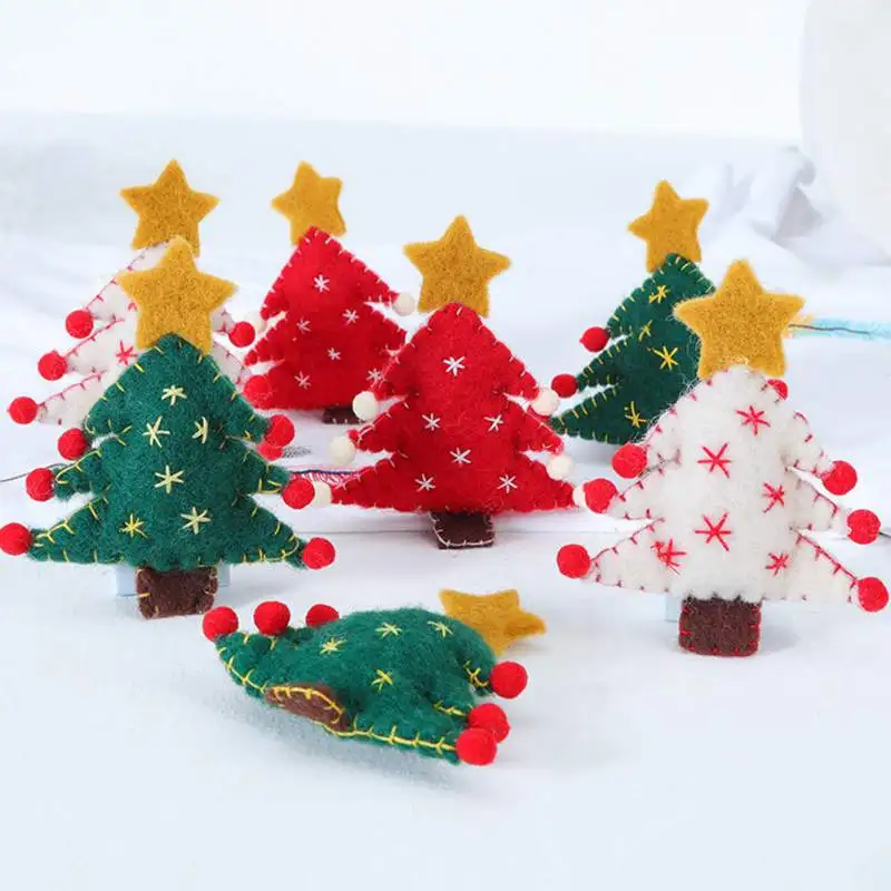 3Pcs Handmade Non-Woven Christmas Tree Fabric Wall Window Hanging Decorations | Дом и сад