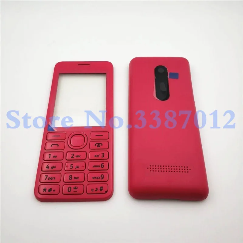 Для Nokia Asha 206 2060 полный корпус крышка дверная рама+ задняя крышка батареи+ клавиатура+ логотип