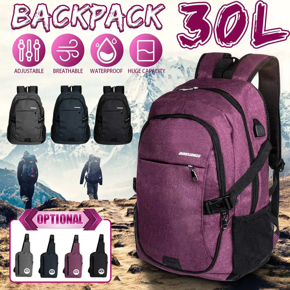 Outdoor Sports Bag Climbing Backpack Rucksack Travel Camping Hiking Trekking Backpack School Bags Women/Men Business Bag