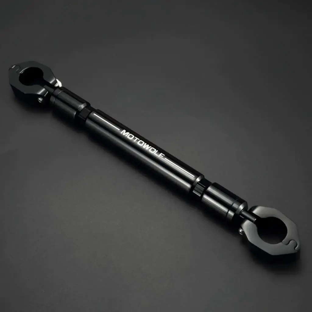 CNC Aluminum Motorcycle Handlebar Cross Bar Black Universal 7/8'' 22mm Steering Wheel Strengthen Adjustable Handle Bar Black