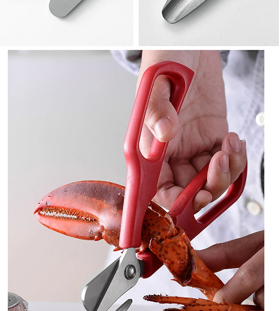 Seafood Scissors Lobster Fish Shrimp Crab Seafood Scissors Cut Shell Kitchen Tool Fish Knife Pliers Pliers Scissors Accessories