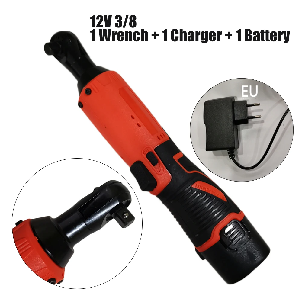 

Ratchet Electric Wrench LED Light Battery Charger Orange Steel Maintenance