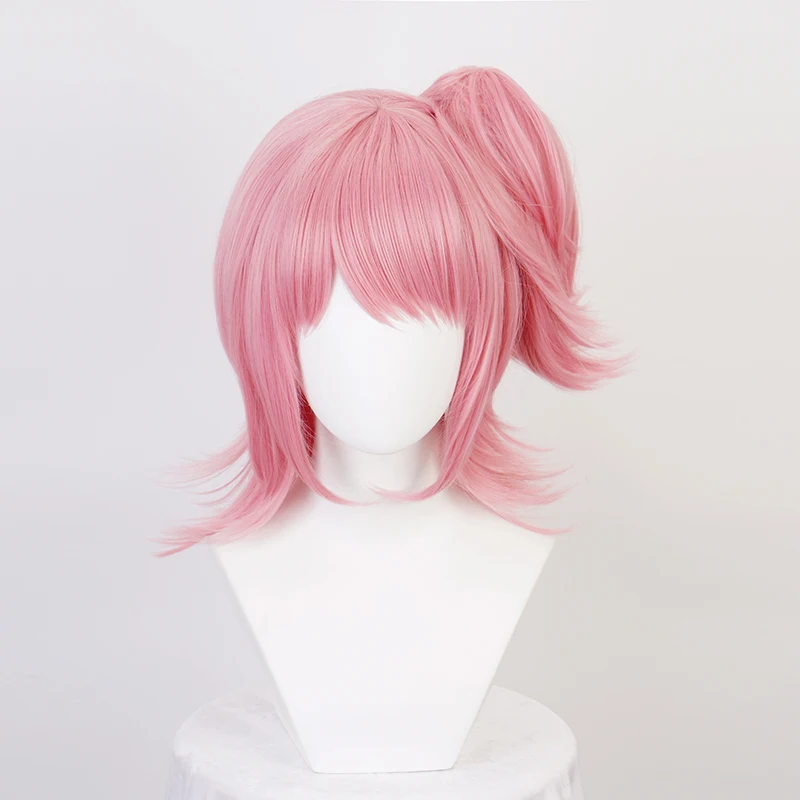 Amu Hinamori Cosplay Wig Shugo Chara ! Pink Short Synthetic Hair With a Chip Ponytail for Adult + Wig Cap rosin atomizer pen free soldering iron short circuit detection artifact mobile phone motherboard chip repair