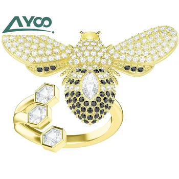 

AYOO High Quality SWA Bee Crystal ring Adjustable Open Fashion Women's Ring