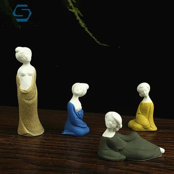 

Strongwell Chinese Beauty Mini maid Statue Zen White Ceramics Crafts Teapot Figurine Decorative Ceramic Ornaments Gifts