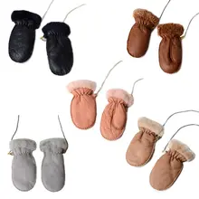 Детские зимние теплые варежки, Детские водонепроницаемые ветрозащитные перчатки с подвеской