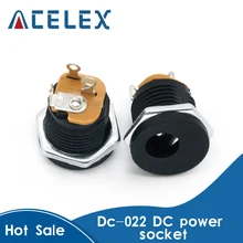 10 pces DC-022 5.5-2.1/5.5x2.1mm dc tomada de alimentação/conector dc montagem do painel dc022