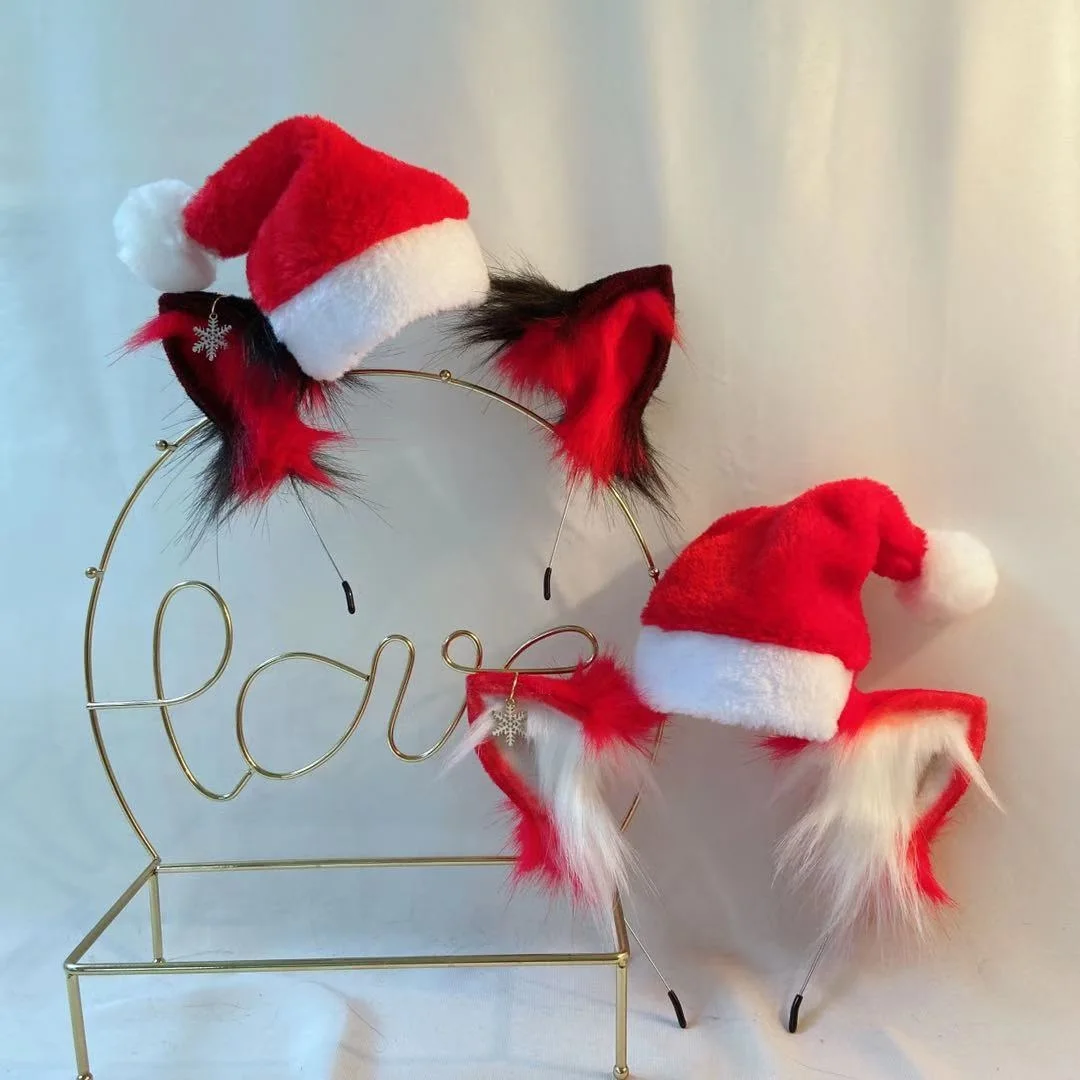 

New Christmas style Anime Beast Ear Beast Tail Wolf Ear Cat Ear Fox Ear Headband Custom COSPLAY