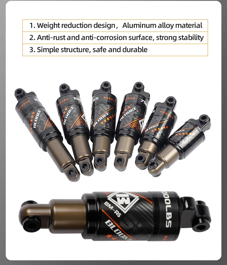 DNM RCP2S Amortisseur arrière de vélo, 165mm, 190mm, 200mm