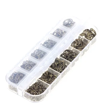 

880 Pcs plated color Open Jump Rings Mixed 4mm 5mm 6mm 7mm 8mm 10mm iron Split Rings For DIY Jewelry Making Tools Set