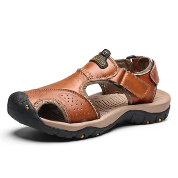 

Genuine Leather Men Sandals Classic Men'S Sandals Comfortable Men Shoes Outdoor Men Sandals Roman Beach Men Shoes