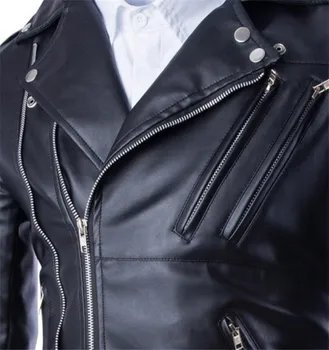 

5XL Chest 120 Cm Men's Turn-lapel Pu Jacket Coat Outside Spring And Autumn Street Trendy Men's Personality Simple Punk Fan Coat