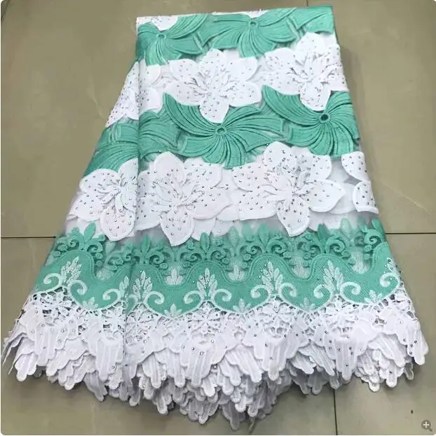Новинка, африканская гипюровая кружевная ткань, высокое качество, нигерийская швейцарская вуаль, швейцарская сетка, тюль, кружевная ткань для свадьбы A1436 - Цвет: 5