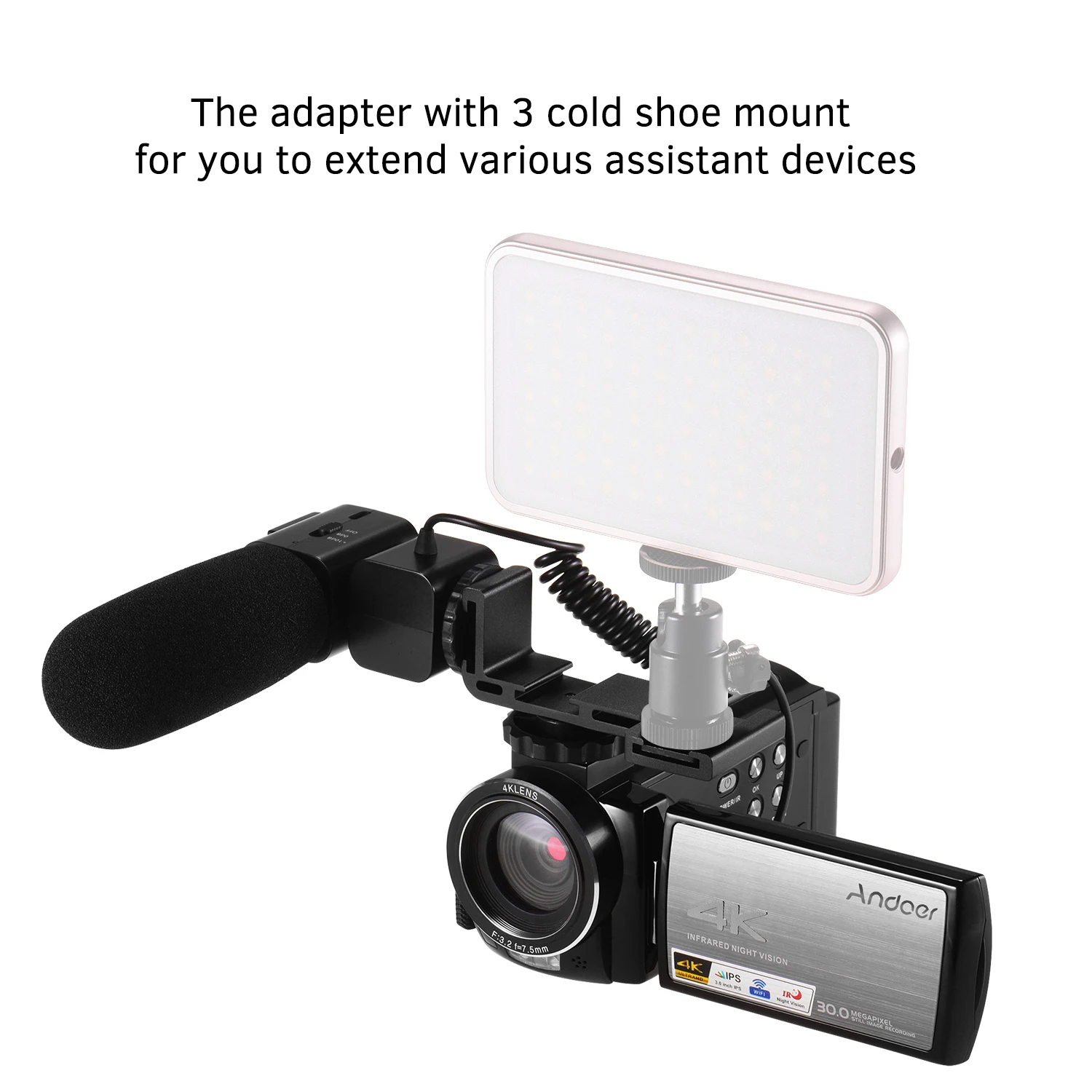 Andoer цифровая камера Профессиональная 4K WiFi цифровая видеокамера DV рекордер 30MP 16X цифровой зум ИК Ночное Видение