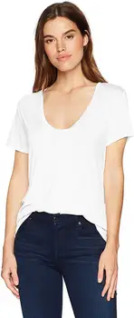 

new Women Scoop Neck Short Sleeve T-Shirt Cotton O-Neck