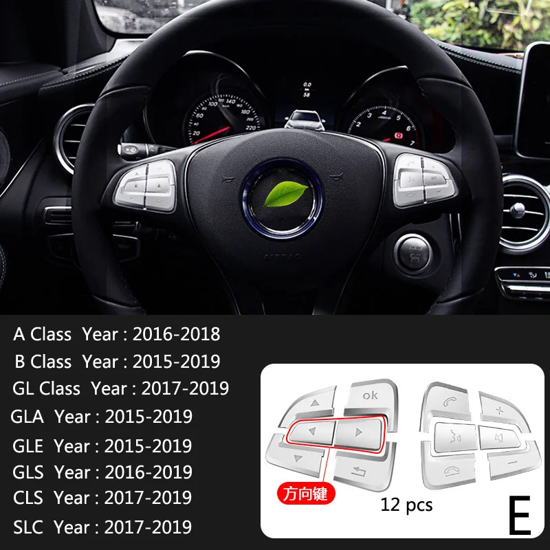 E Type Автомобильный интерьер, кнопки на руль, наклейки, аксессуары для Mercedes Benz A B C E S ML, класс GLA GLC CLA CLS GLE GLS GLK - Название цвета: E Type