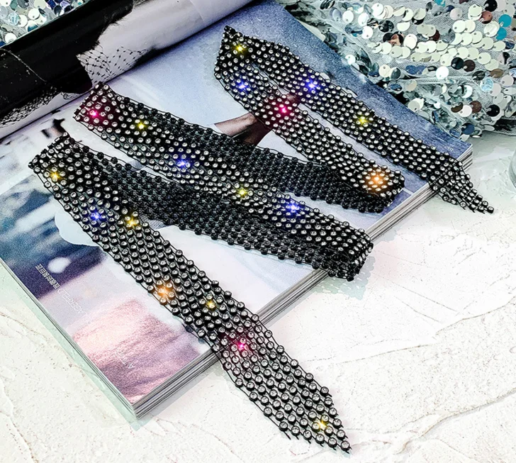 Винтажные Колье для женщин Bijoux DIY длинные черные ожерелья с кристаллами массивные ювелирные изделия вечерние подарки