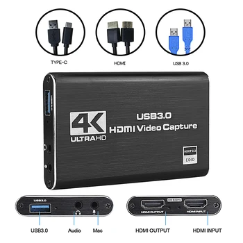 

HDMI video capture hdmi Game Capture Card Video USB3.0 HD 4K 60HZ 1080P 60Fps HDMI to USB Output Live Streaming For PC capture