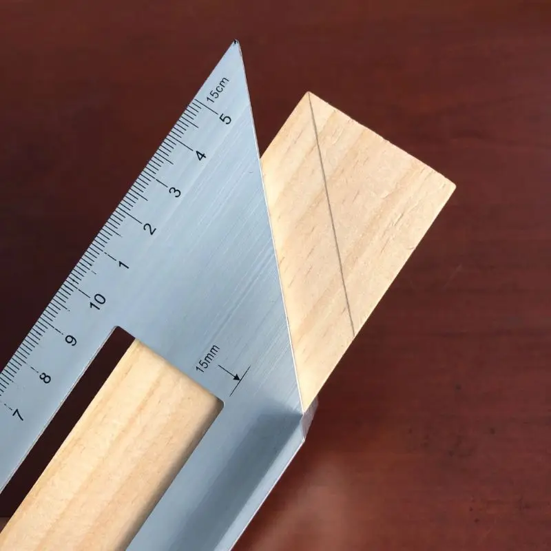 

15cm Aluminum Alloy Wooden Square Multifunction Ruler 45 90 Degree Gauge Wood Working