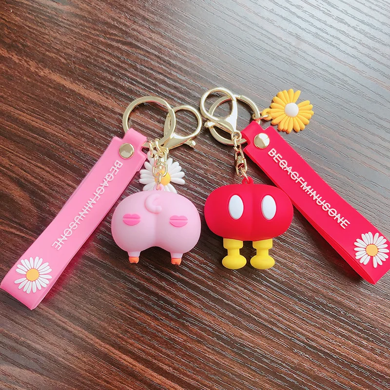 

Cartoon Totoro Keychains Butt Keychain Women Kids Charm Phone Bags key chain Car Key Ring Pattern Key Holder for GirlFriend Gift