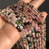 Perles de pierre Tourmaline colorées à facettes naturelles rondes perles entretoises en vrac pour la fabrication de bijoux Bracelet à bricoler soi-même accessoires 15 ''2 3 4mm ► Photo 2/5