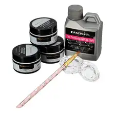 Профессиональный 120 мл акриловый порошок для ногтей, жидкая ручка, набор посуды, 3 цвета, акриловый порошок, кристалл, полимерные наконечники для ногтей, набор для самостоятельного дизайна