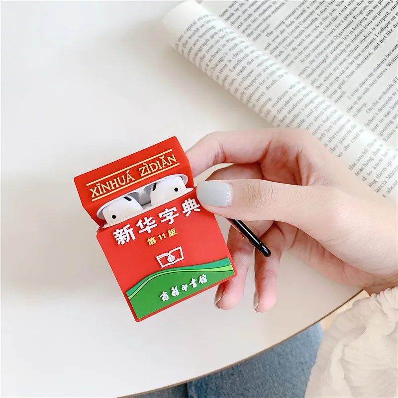 Для AirPod 2 Чехол 3D Оксфорд Dctionary мультфильм мягкий силиконовый беспроводной кожухи головных телефонов для Apple Airpods чехол милый чехол Funda