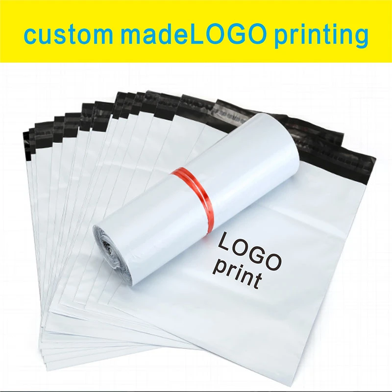 100pcs Custom Courier Bag With Logo Self Seal Plastic Storage Mailing