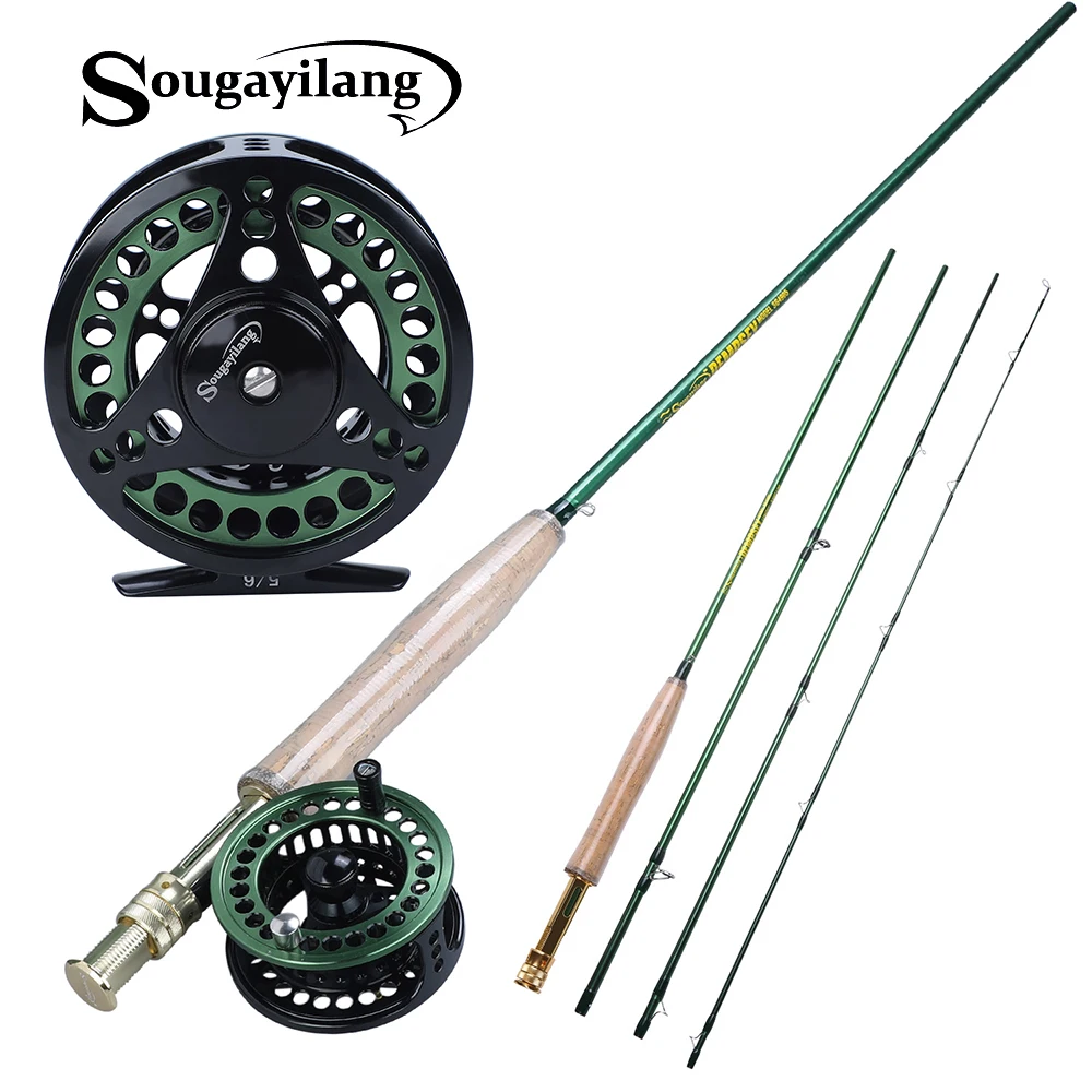 

Sougayialng #5/6 Fly Fishing Rod Set And Carbon Fiber Ultralight Weight Fly Fishing Rod and Fly Reel Combo Tackles