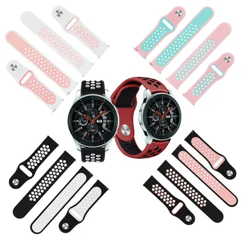 

Watchbands For Samsung Galaxy Watch 42mm 46mm Active 2 40mm 44mm Soft Silicone Two colors Bracelet Band Wriststrap Accessories