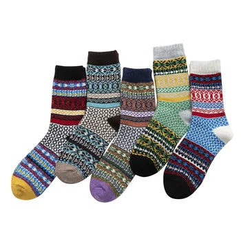 

5PCS ladies retro celebrity style warm knitted rabbit wool socks warm socks retro winter soft warm cold knitted wool socks F04*