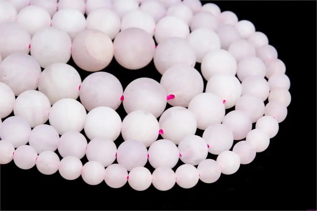 Подлинные натуральные матовые розовые кварцевые бусины россыпью круглой формы 6