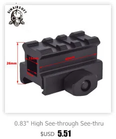 SINAIRSOFT алюминиевый сплав Riser Scope Mount Base Raiser Picatinny Weaverer Rail 20 мм Для Marui MP5 Охотничьи аксессуары черный