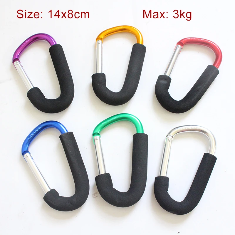 2pcs Stroller Hooks Diaper bag hooks Wheelchair Stroller Pram Carriage Bag Hook Baby Strollers Bag Clip Stroller Accessories