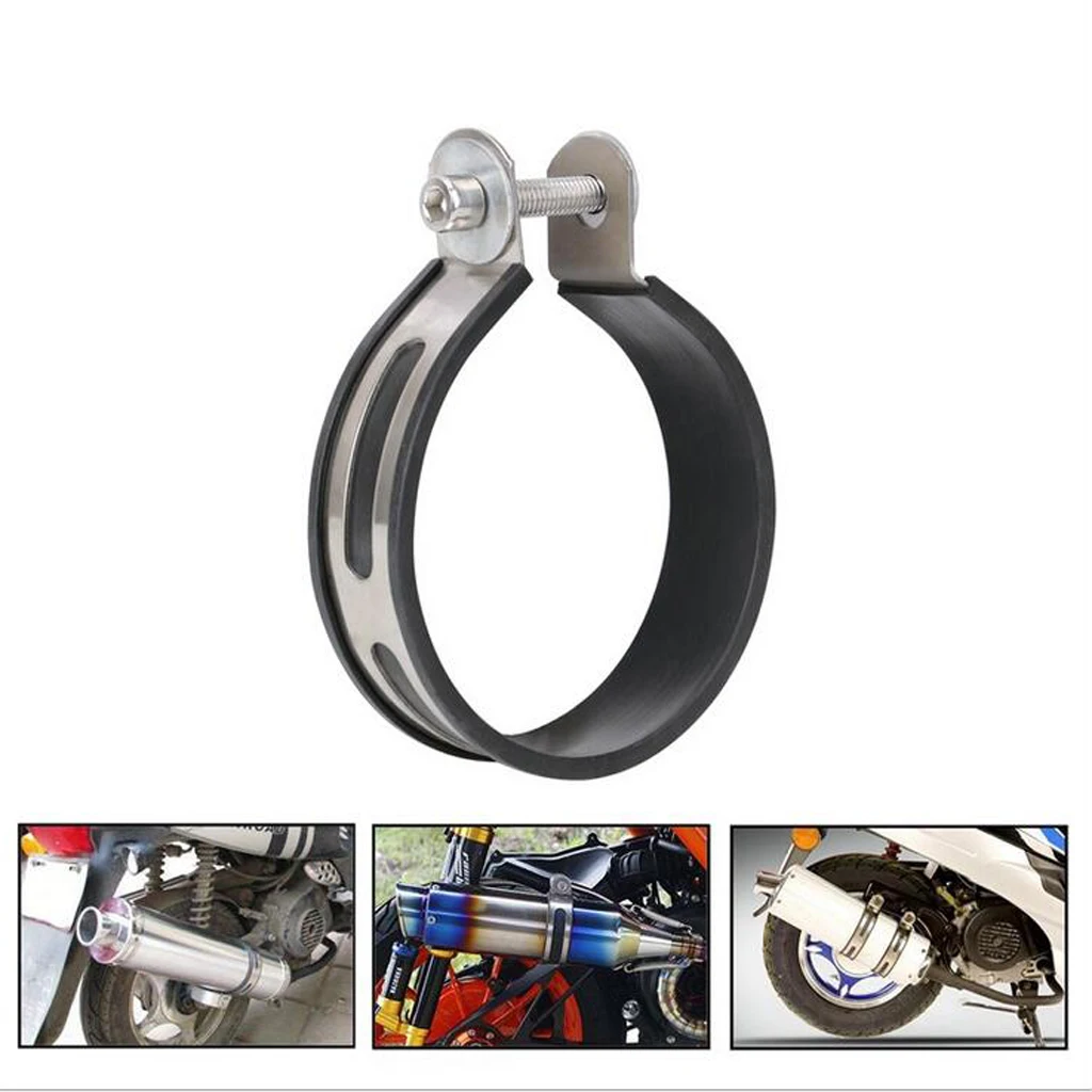 Motorcycle Exhaust Pipe Holder Clamp Fixed Ring for Muffler 100mm