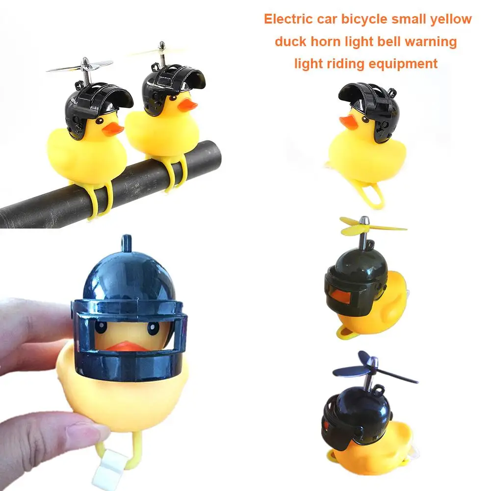 Bike Horn Bicycle Lights Bell Lovely Cute Duck Squeeze Helmet Electric Car Horn Lamp,play a bell and decorative on the bicycle,baby stroller,car decoration,office relaxation decompression toys. 