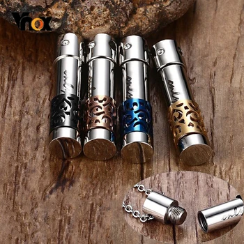 

Vnox Hollow Tube Pendant for Men Women Perfume Holder Cremation Urn Keepsake Necklace Stainless Steel Jewelry with 20" Chain